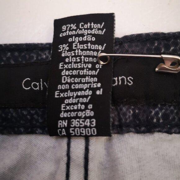 Calvin Klein Jeans Ladies Navy Size 14 Snake/Reptile Print Straight Leg Jeans - Picture 10 of 12